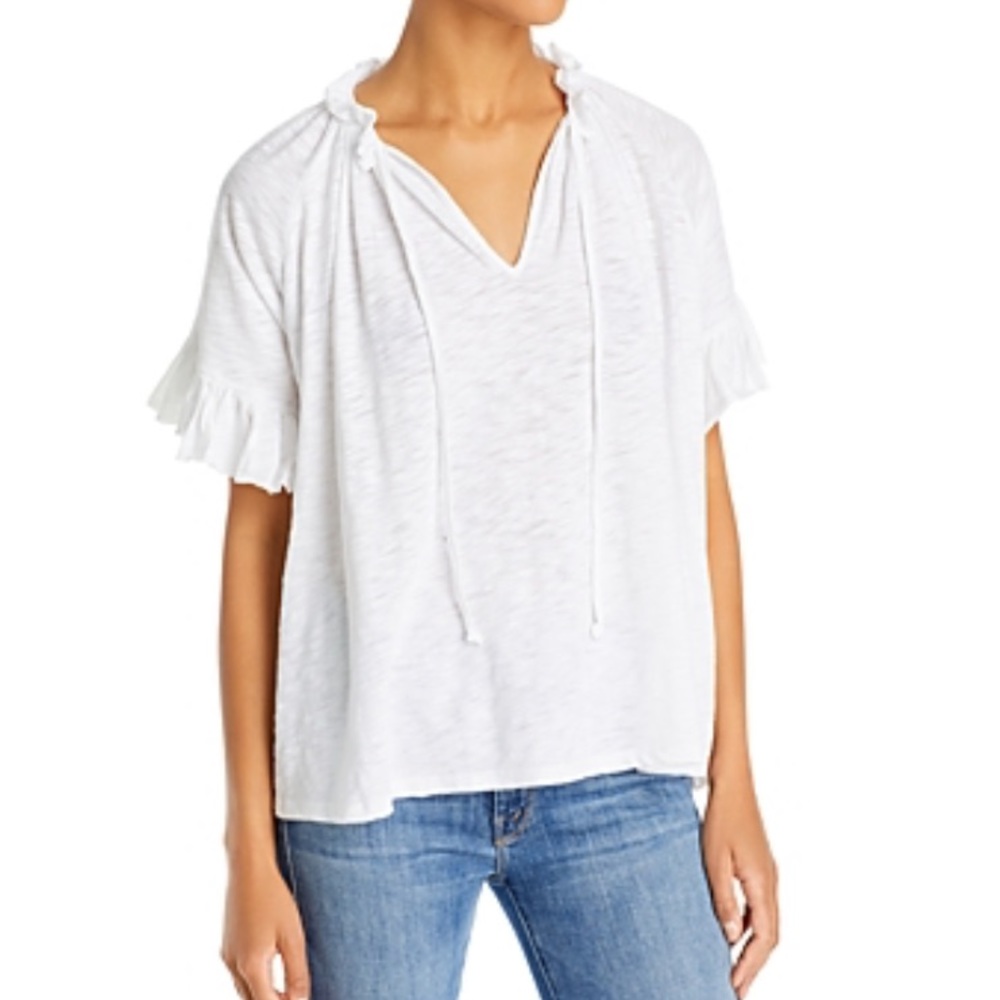 New Goldie Butterfly Peasant Top Size Small in White